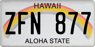 HI license plate ZFN877