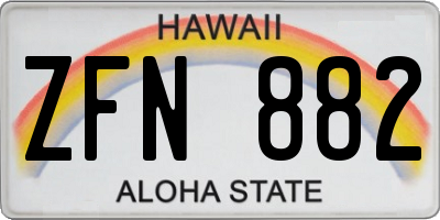 HI license plate ZFN882