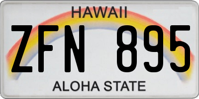 HI license plate ZFN895