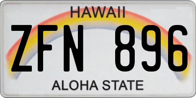HI license plate ZFN896