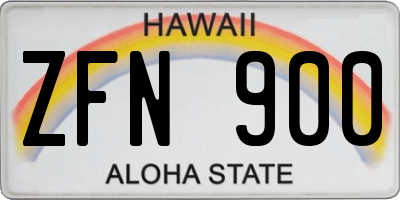 HI license plate ZFN900