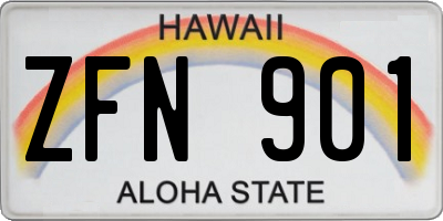 HI license plate ZFN901