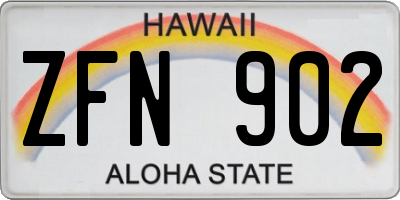 HI license plate ZFN902