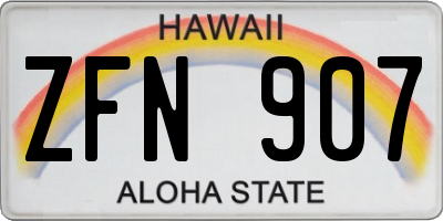 HI license plate ZFN907