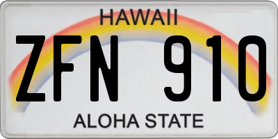 HI license plate ZFN910
