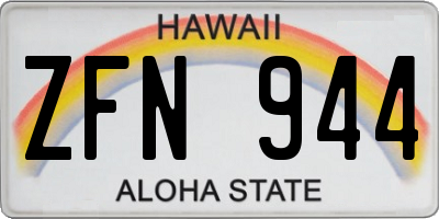 HI license plate ZFN944
