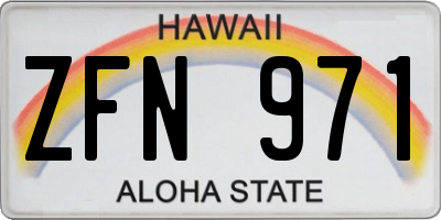 HI license plate ZFN971