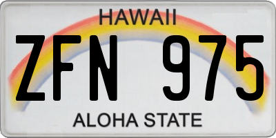 HI license plate ZFN975