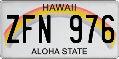 HI license plate ZFN976