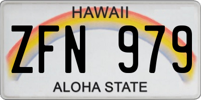 HI license plate ZFN979