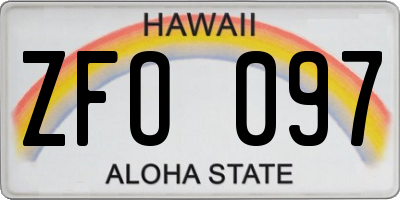 HI license plate ZFO097