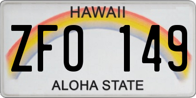 HI license plate ZFO149
