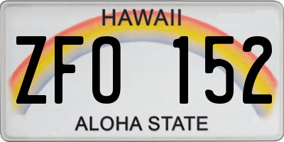 HI license plate ZFO152