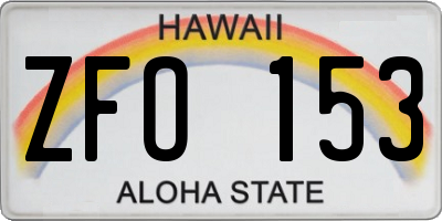 HI license plate ZFO153