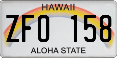 HI license plate ZFO158
