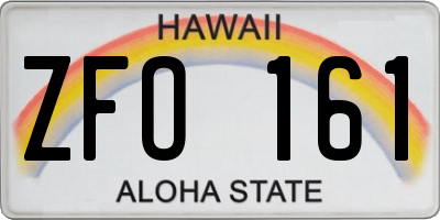 HI license plate ZFO161