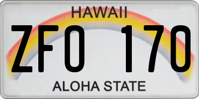 HI license plate ZFO170