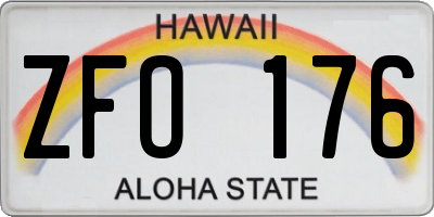 HI license plate ZFO176