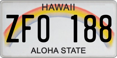 HI license plate ZFO188