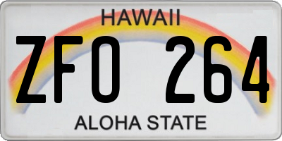 HI license plate ZFO264