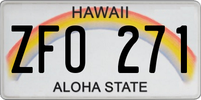 HI license plate ZFO271