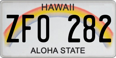 HI license plate ZFO282