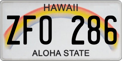 HI license plate ZFO286