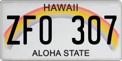 HI license plate ZFO307