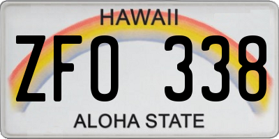 HI license plate ZFO338