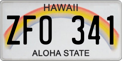 HI license plate ZFO341