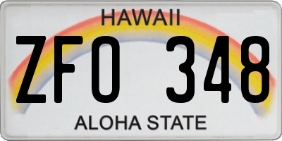 HI license plate ZFO348