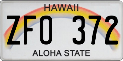 HI license plate ZFO372
