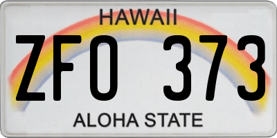 HI license plate ZFO373