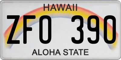 HI license plate ZFO390