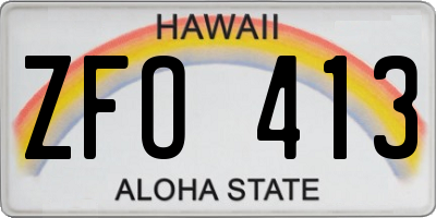 HI license plate ZFO413