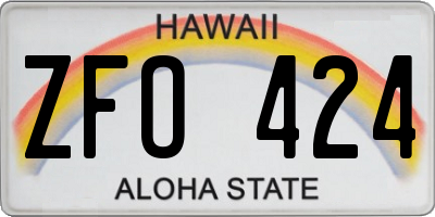 HI license plate ZFO424