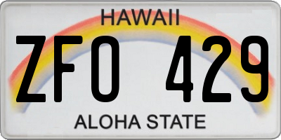 HI license plate ZFO429