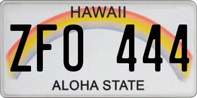 HI license plate ZFO444