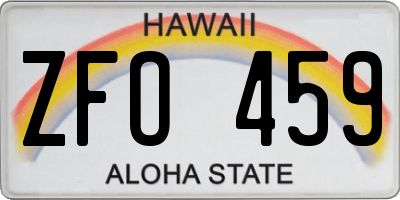 HI license plate ZFO459
