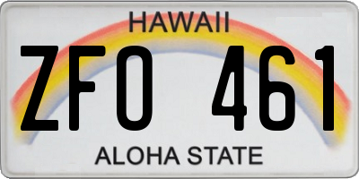 HI license plate ZFO461