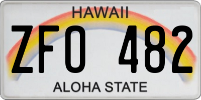 HI license plate ZFO482