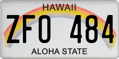 HI license plate ZFO484