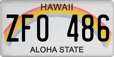 HI license plate ZFO486