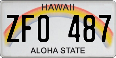 HI license plate ZFO487