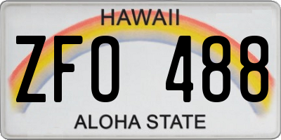 HI license plate ZFO488