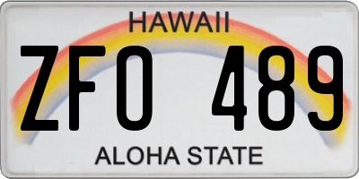 HI license plate ZFO489