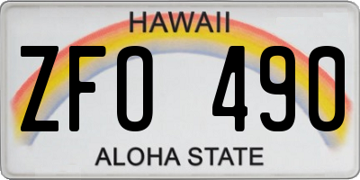 HI license plate ZFO490