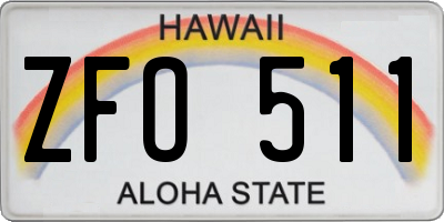 HI license plate ZFO511