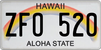HI license plate ZFO520