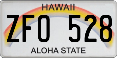 HI license plate ZFO528